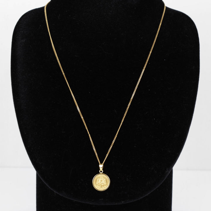 美品『USED』 K18 /K21.6 
 メキシコ金貨 1945 DOS PESOS ネックレス
 4.3g