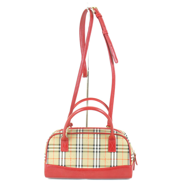 美品『USED』 
BURBERRY バーバリー 
 2WAYバッグ ショルダーバッグ 
キャンバス/レザー  レッド×ベージュ