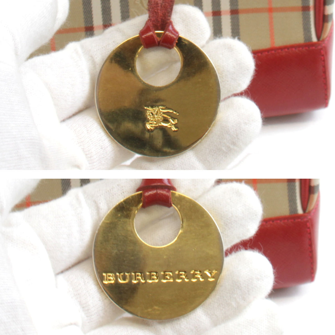 美品『USED』 
BURBERRY バーバリー 
 2WAYバッグ ショルダーバッグ 
キャンバス/レザー  レッド×ベージュ