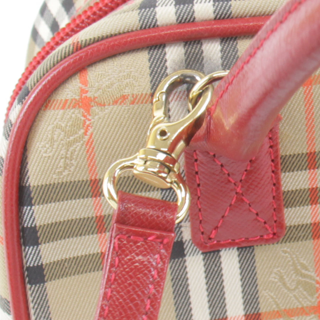 美品『USED』 
BURBERRY バーバリー 
 2WAYバッグ ショルダーバッグ 
キャンバス/レザー  レッド×ベージュ