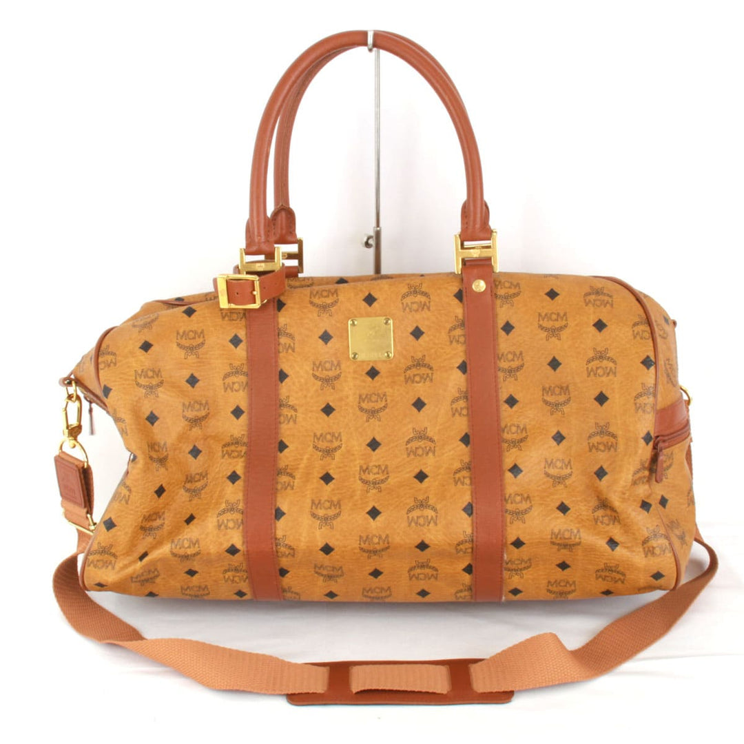 『USED』 
MCM エム・シー・エム 
 B2884 ボストンバッグ 
レザー ブラウン