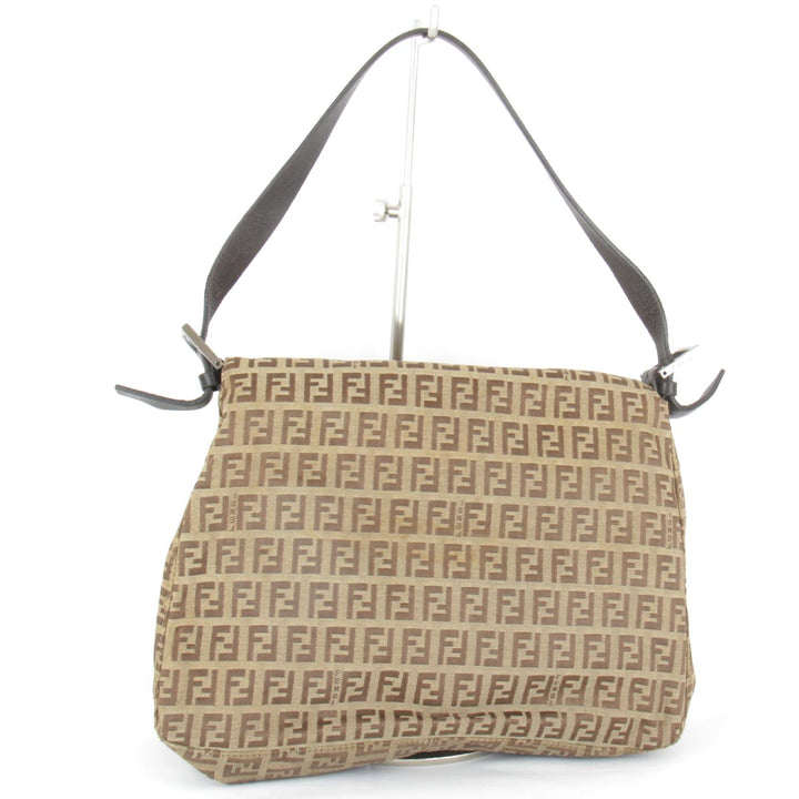 『USED』 
FENDI フェンディ 
 マンマバケット ズッカ柄 ショルダーバッグ 
キャンバス ベージュ