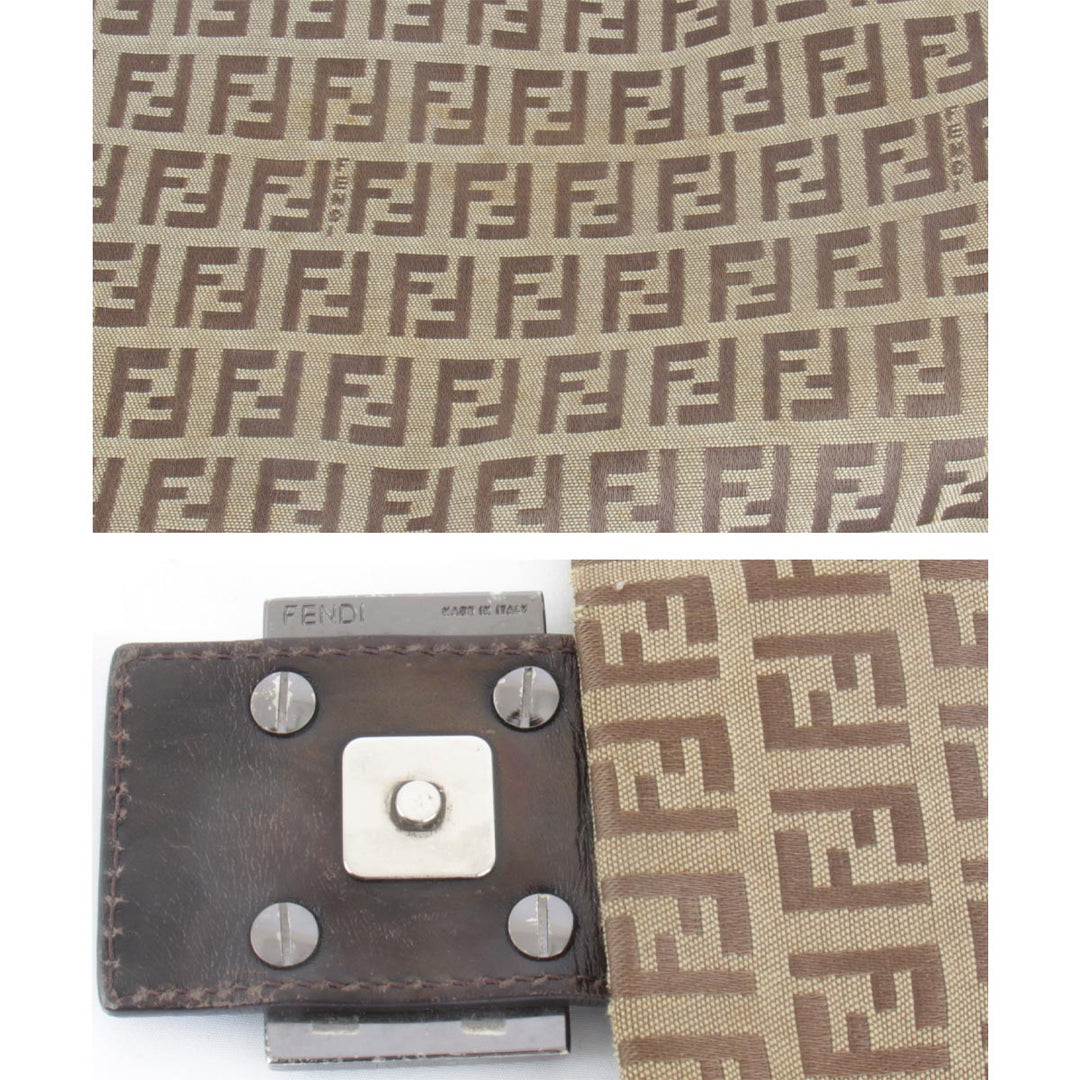 『USED』 
FENDI フェンディ 
 マンマバケット ズッカ柄 ショルダーバッグ 
キャンバス ベージュ