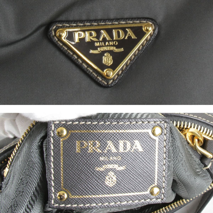 『USED』 
PRADA プラダ 
 ショルダーバッグ 
ナイロン グレー