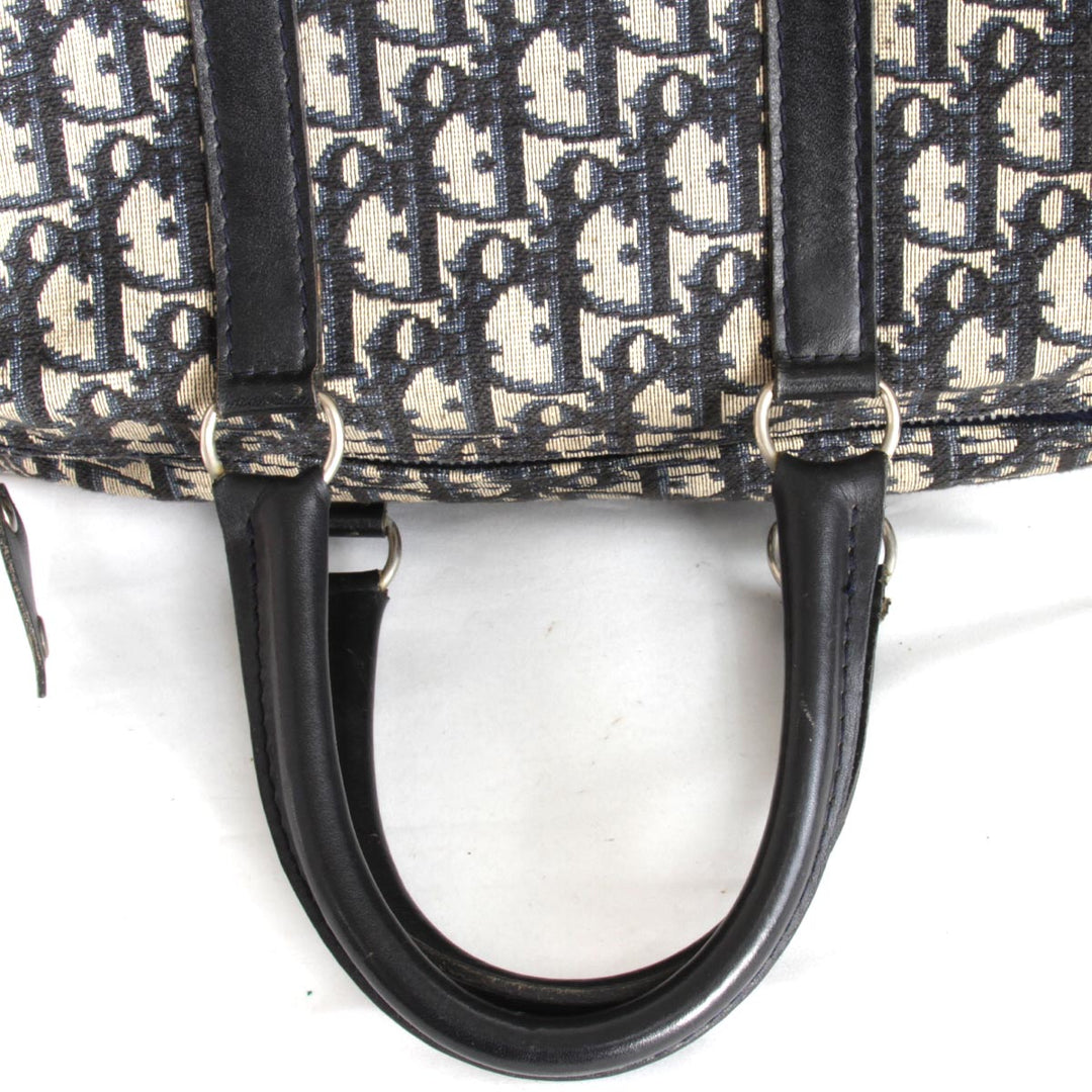『USED』 
Christian Dior クリスチャンディオール 
 トロッター ミニボストンバッグ 
キャンバス ネイビー