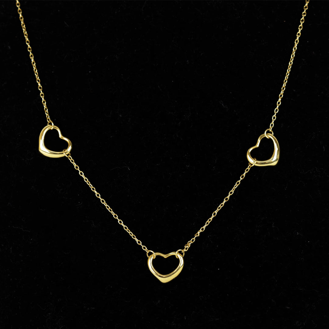美品『USED』 K18 
TIFFANY&Co.  エルサ・ペレッティ オープンハート 3連 ネックレス
 2.7g