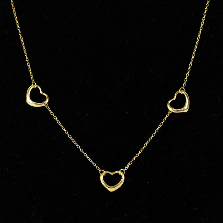 美品『USED』 K18 
TIFFANY&Co.  エルサ・ペレッティ オープンハート 3連 ネックレス
 2.7g