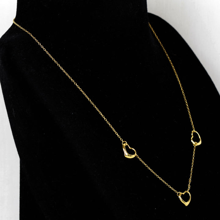 美品『USED』 K18 
TIFFANY&Co.  エルサ・ペレッティ オープンハート 3連 ネックレス
 2.7g