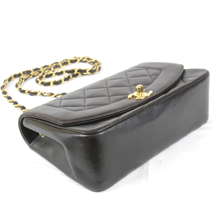 『USED』 
CHANEL シャネル 
 ダイアナマトラッセ チェーンショルダー ショルダーバッグ 
ラムスキン ブラック
