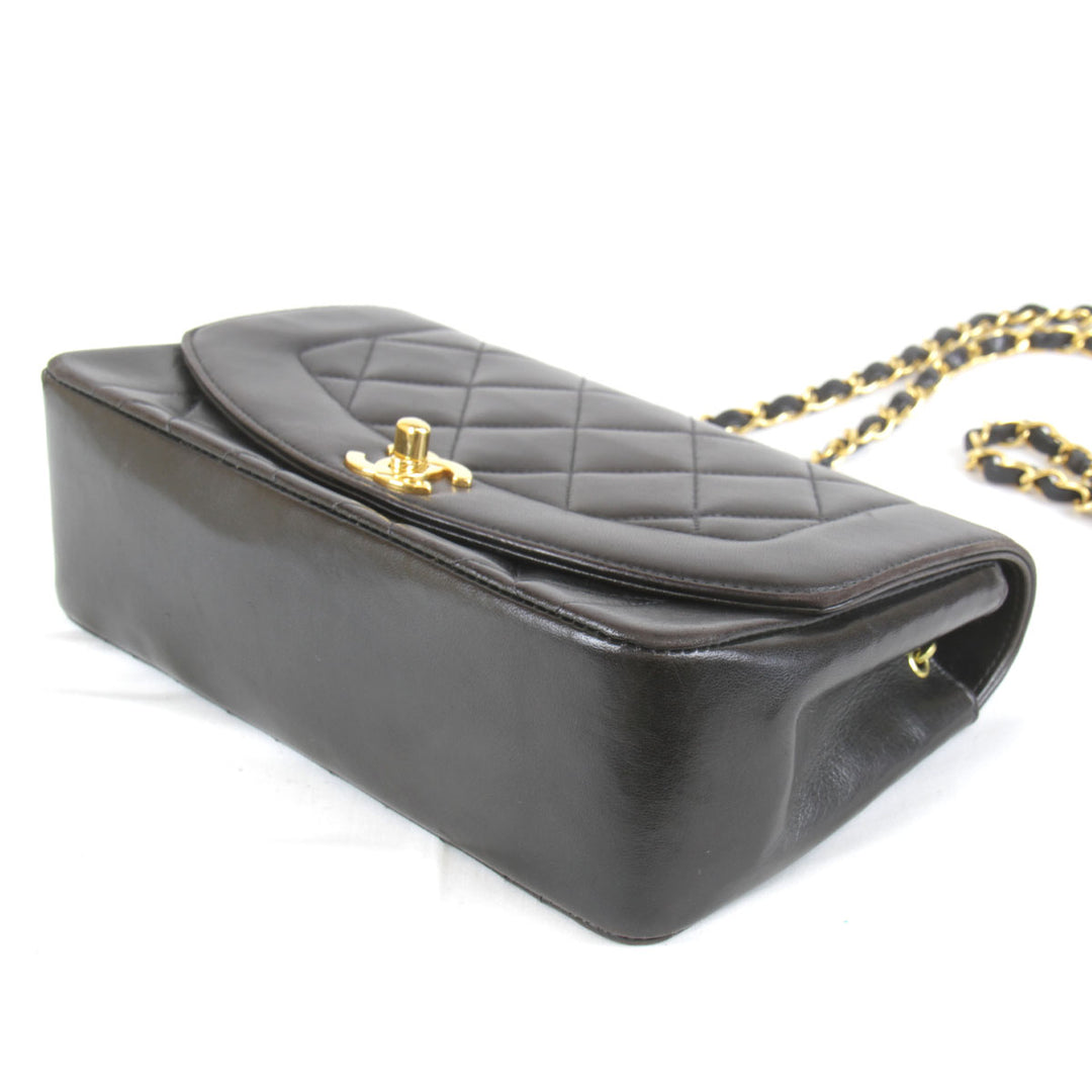『USED』 
CHANEL シャネル 
 ダイアナマトラッセ チェーンショルダー ショルダーバッグ 
ラムスキン ブラック