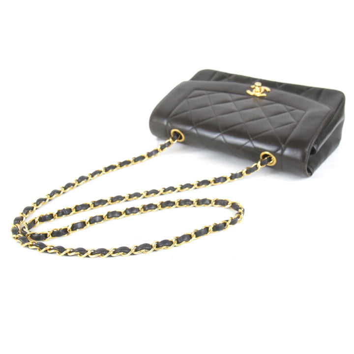 『USED』 
CHANEL シャネル 
 ダイアナマトラッセ チェーンショルダー ショルダーバッグ 
ラムスキン ブラック