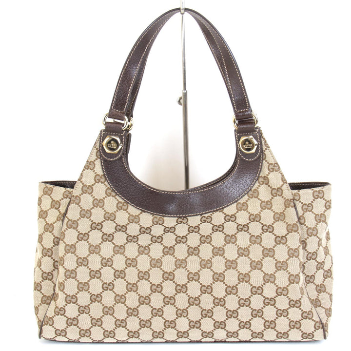 『USED』 
GUCCI グッチ 
 トートバッグ 
GGキャンバス ベージュ