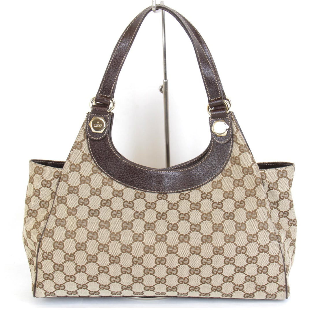 『USED』 
GUCCI グッチ 
 トートバッグ 
GGキャンバス ベージュ
