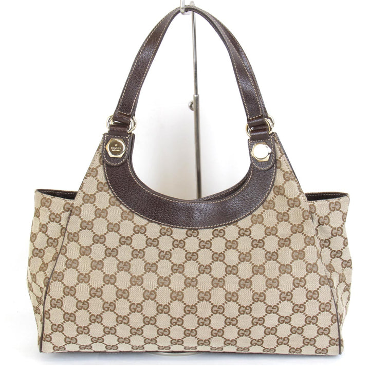 『USED』 
GUCCI グッチ 
 トートバッグ 
GGキャンバス ベージュ