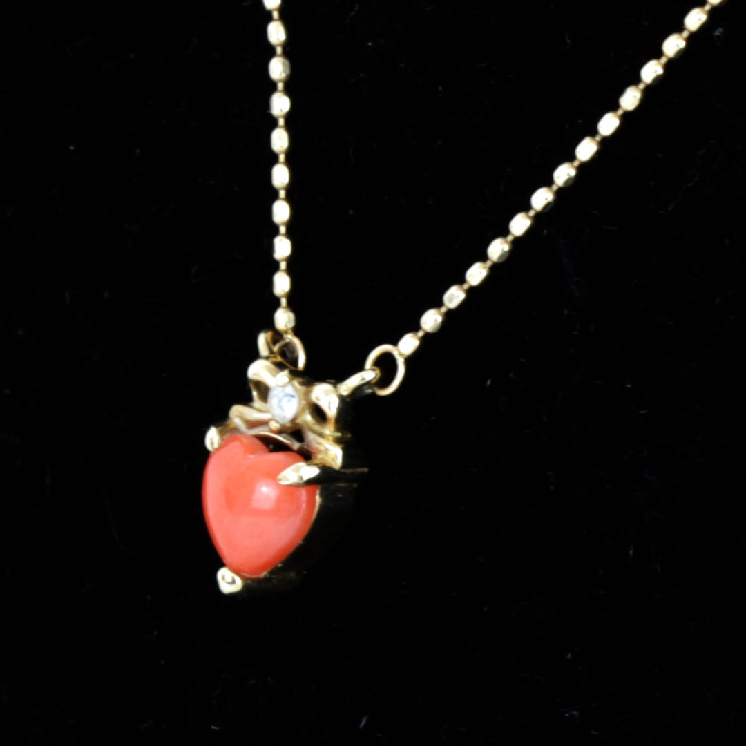 美品『USED』 K10 
 ハート ネックレス
 1.2g