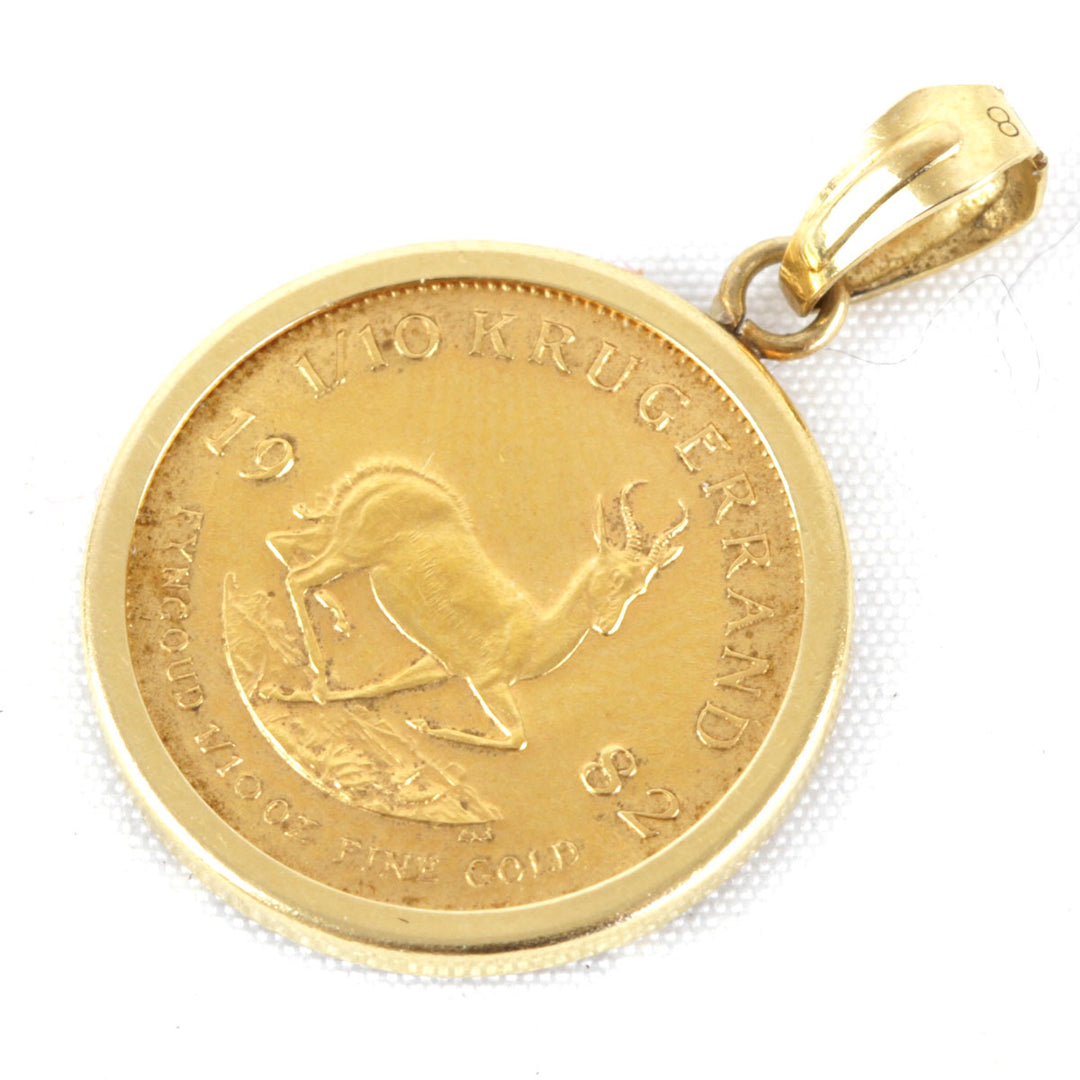 『USED』 
 
 クルーガーランド金貨 1982 1/10oz ペンダントトップ 
K24/K18  ゴールドカラー