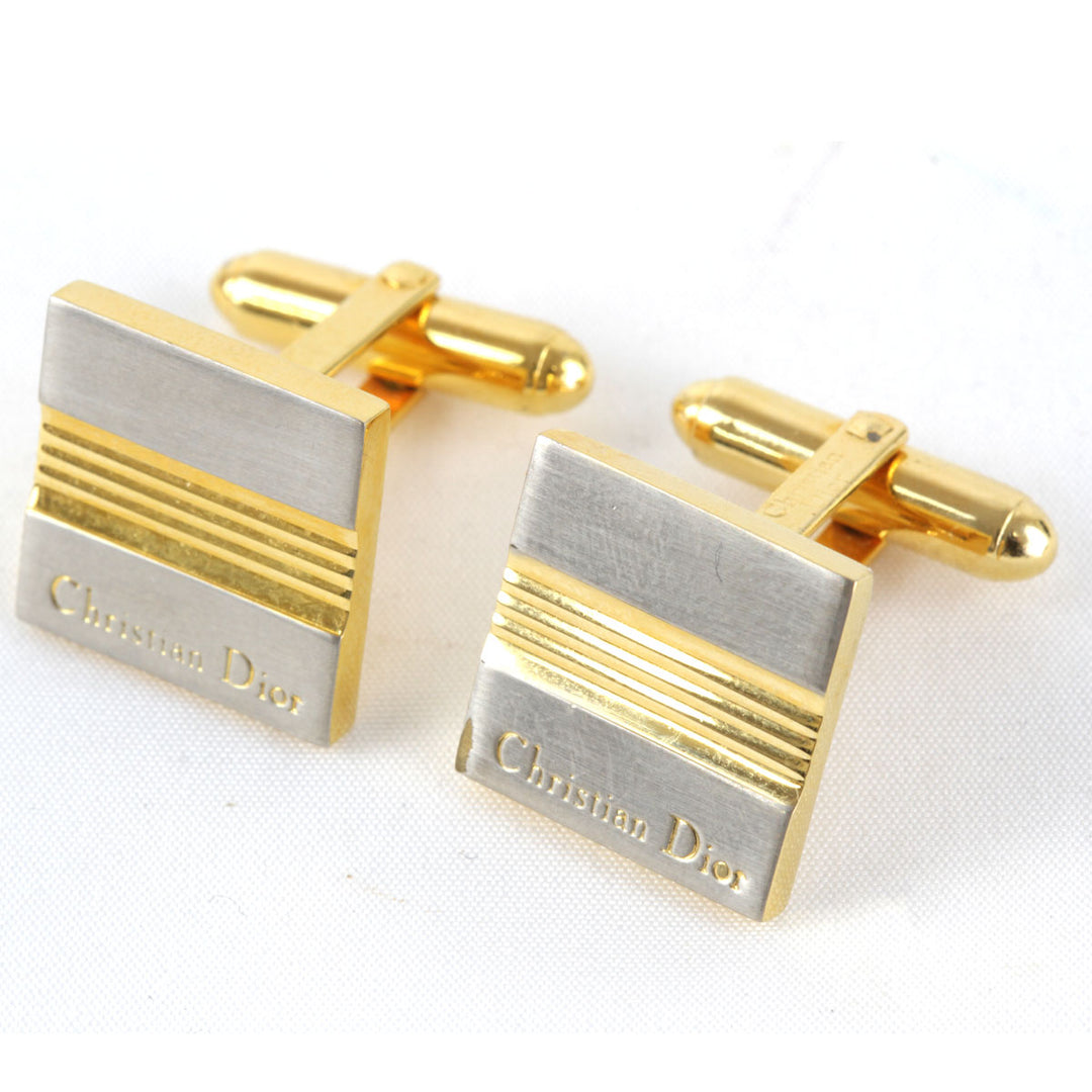 『USED』 
Christian Dior クリスチャンディオール 
 カフス・タイタックセット カフス 
メタル シルバーカラー×ゴールドカラー
