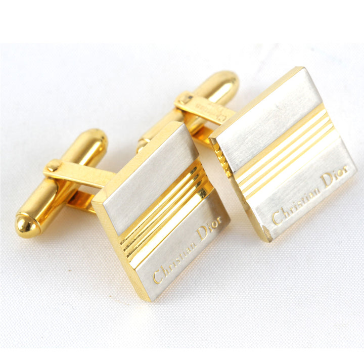 『USED』 
Christian Dior クリスチャンディオール 
 カフス・タイタックセット カフス 
メタル シルバーカラー×ゴールドカラー