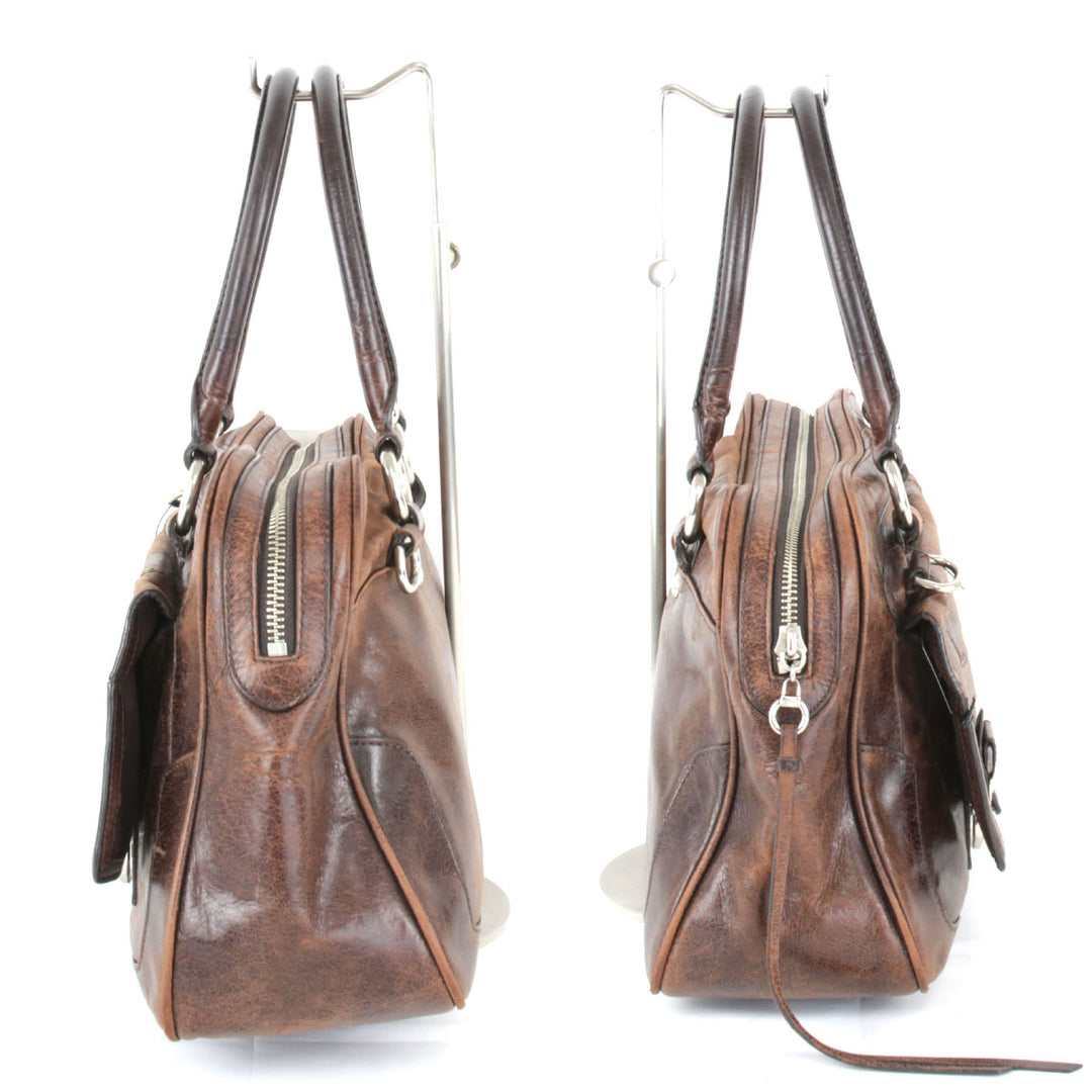 『USED』 
COACH コーチ 
 プッシュロック サッチェル 2WAY 17888 ハンドバッグ 
レザー ブラウン