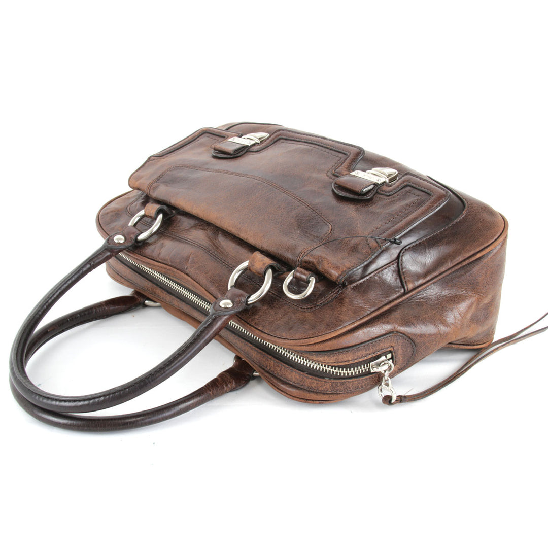 『USED』 
COACH コーチ 
 プッシュロック サッチェル 2WAY 17888 ハンドバッグ 
レザー ブラウン