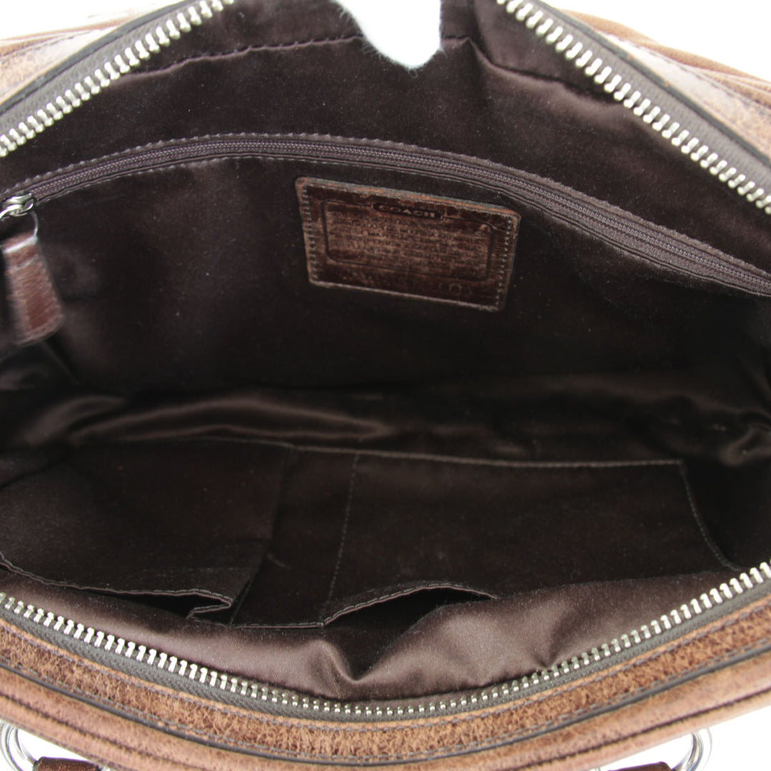 『USED』 
COACH コーチ 
 プッシュロック サッチェル 2WAY 17888 ハンドバッグ 
レザー ブラウン