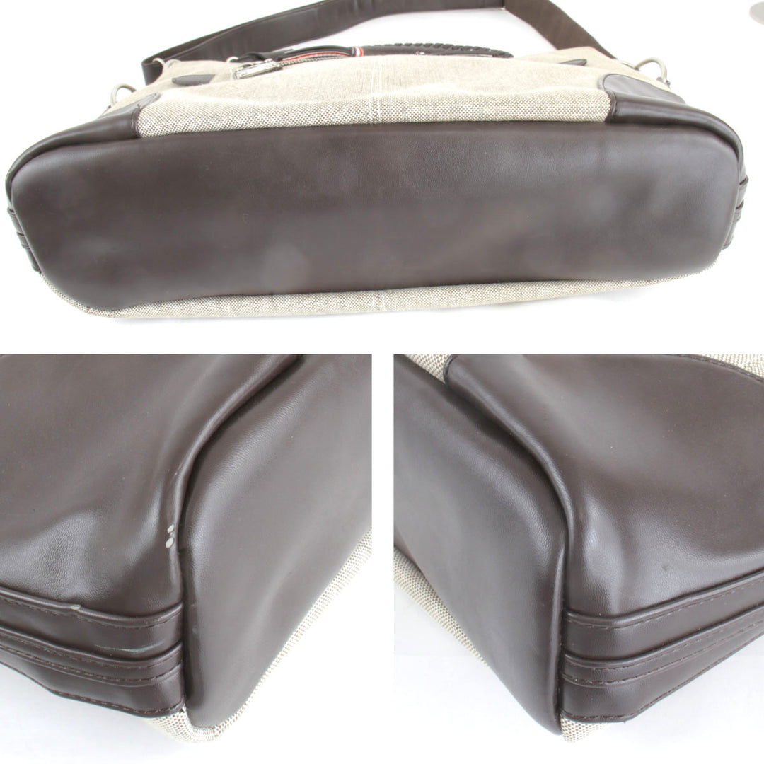 良品『USED』 
 
 ikka ショルダーバッグ 
キャンバス/レザー  ベージュ×ダークブラウン