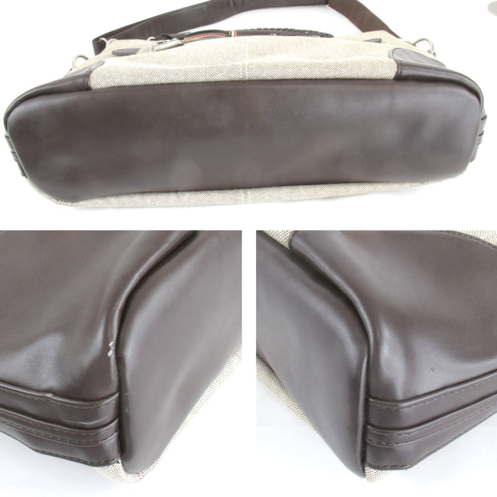 良品『USED』 
 
 ikka ショルダーバッグ 
キャンバス/レザー  ベージュ×ダークブラウン