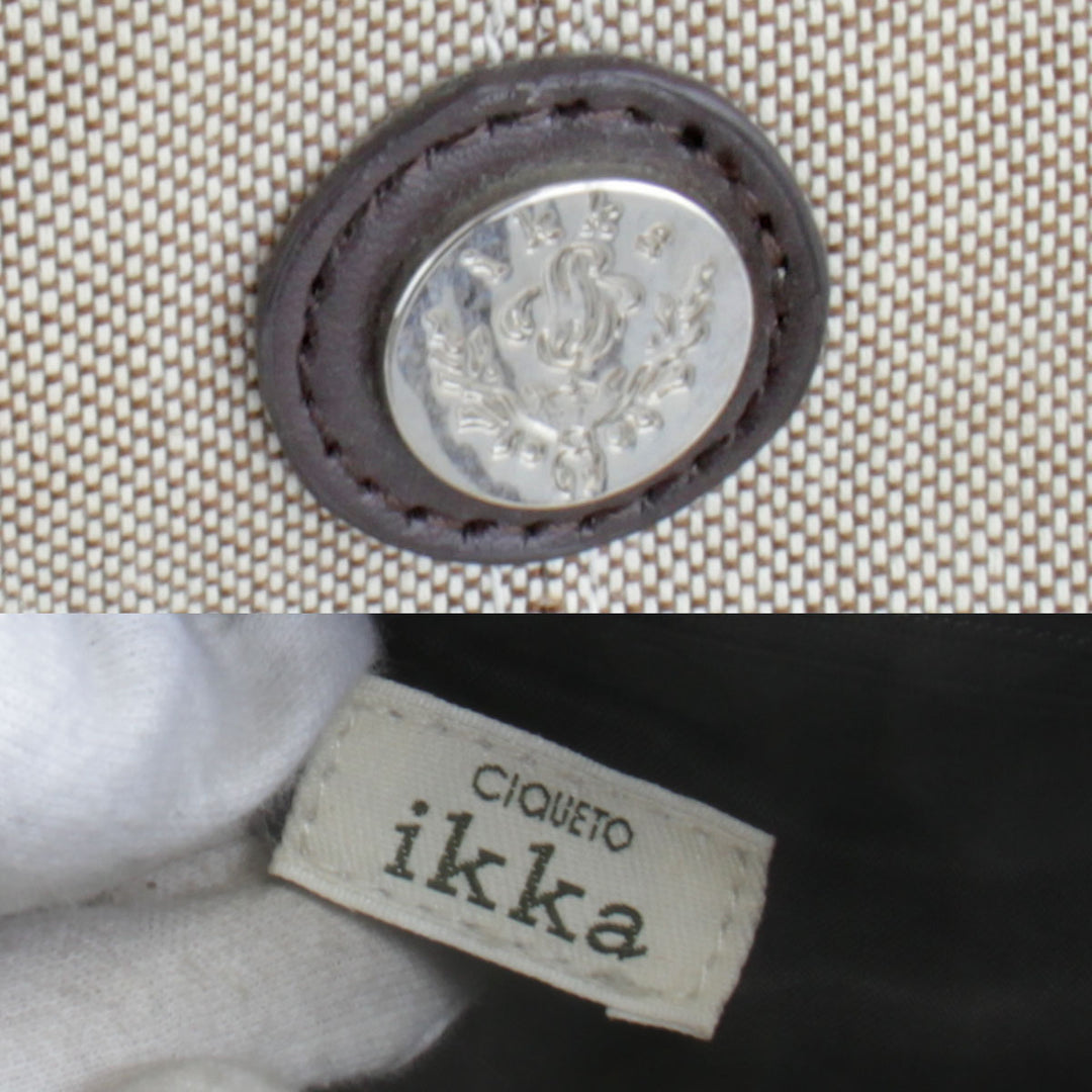良品『USED』 
 
 ikka ショルダーバッグ 
キャンバス/レザー  ベージュ×ダークブラウン