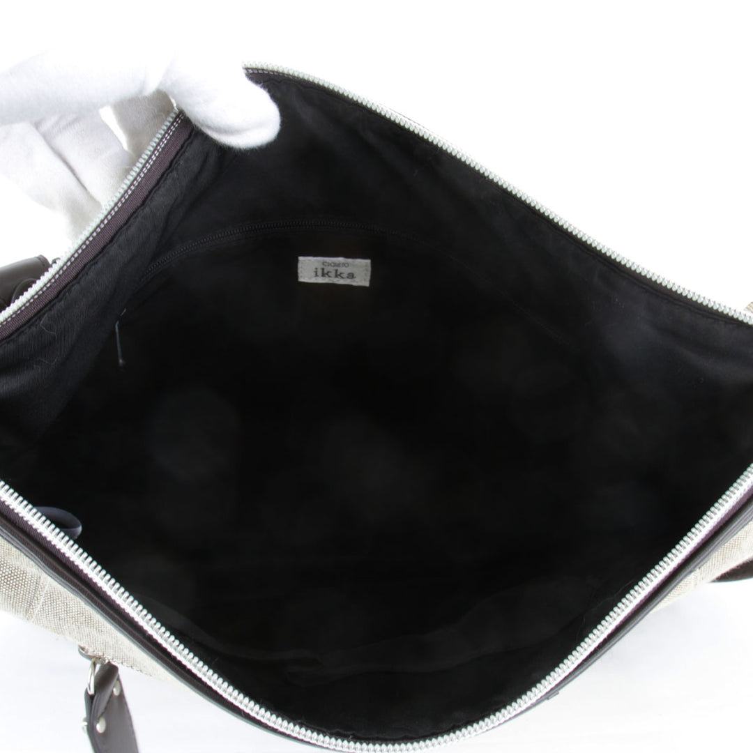 良品『USED』 
 
 ikka ショルダーバッグ 
キャンバス/レザー  ベージュ×ダークブラウン