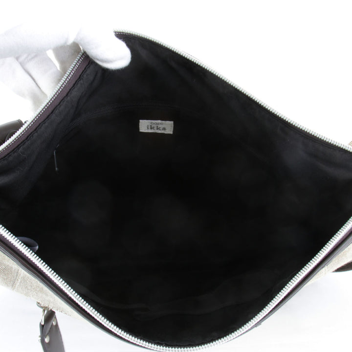 良品『USED』 
 
 ikka ショルダーバッグ 
キャンバス/レザー  ベージュ×ダークブラウン