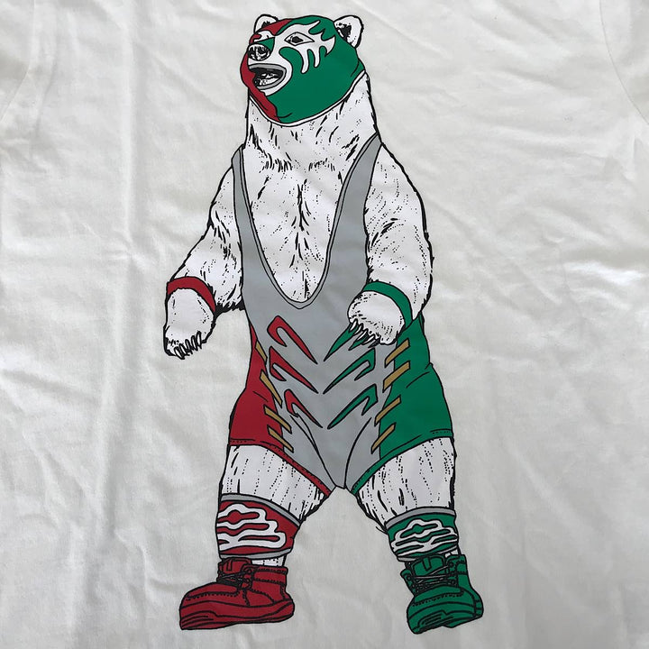 『USED』 
 
 go slow caravan ゴースローキャラバン チチカカコラボ ルチャリブレクマ Tシャツ サイズ3 半袖Ｔシャツ 
コットン ホワイト系