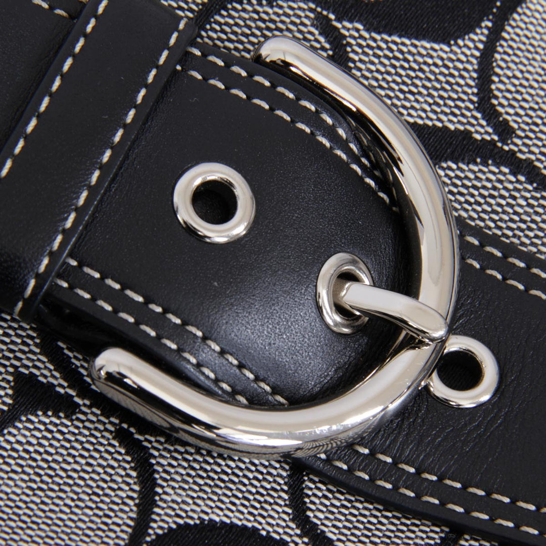 『USED』 
COACH コーチ 
 シグネチャー E06K-7077 ショルダーバッグ 
キャンバス/レザー  ブラック