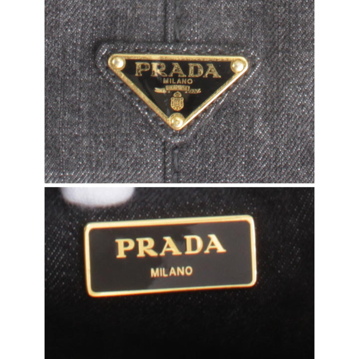 美品『USED』 
PRADA プラダ 
 ハンドバッグ 
デニム