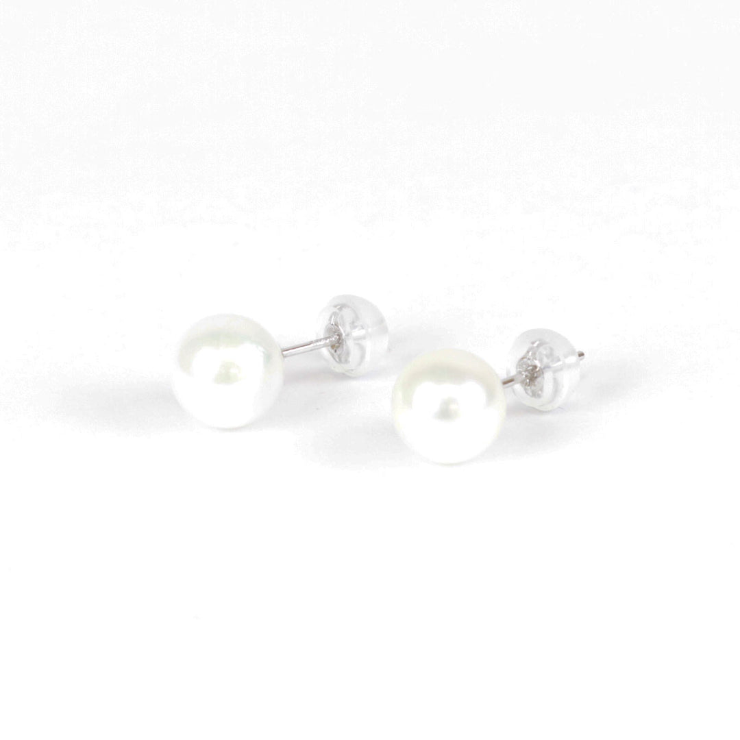 美品『USED』 K14ホワイトゴールド/パール  
ピアス
 1.5g