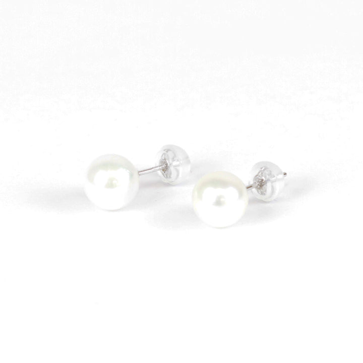 美品『USED』 K14ホワイトゴールド/パール  
ピアス
 1.5g