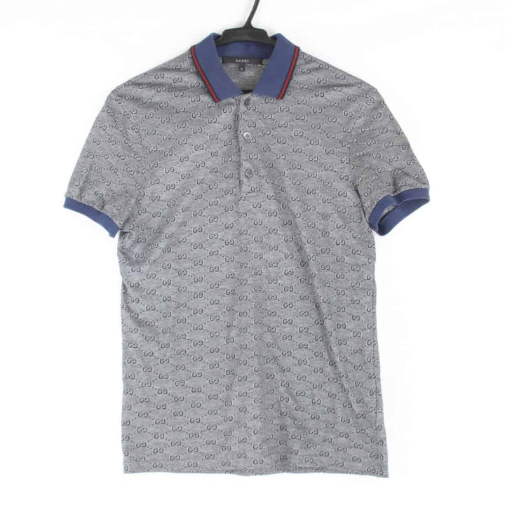 美品『USED』 
GUCCI グッチ 
 ポロシャツ 
コットン グレー