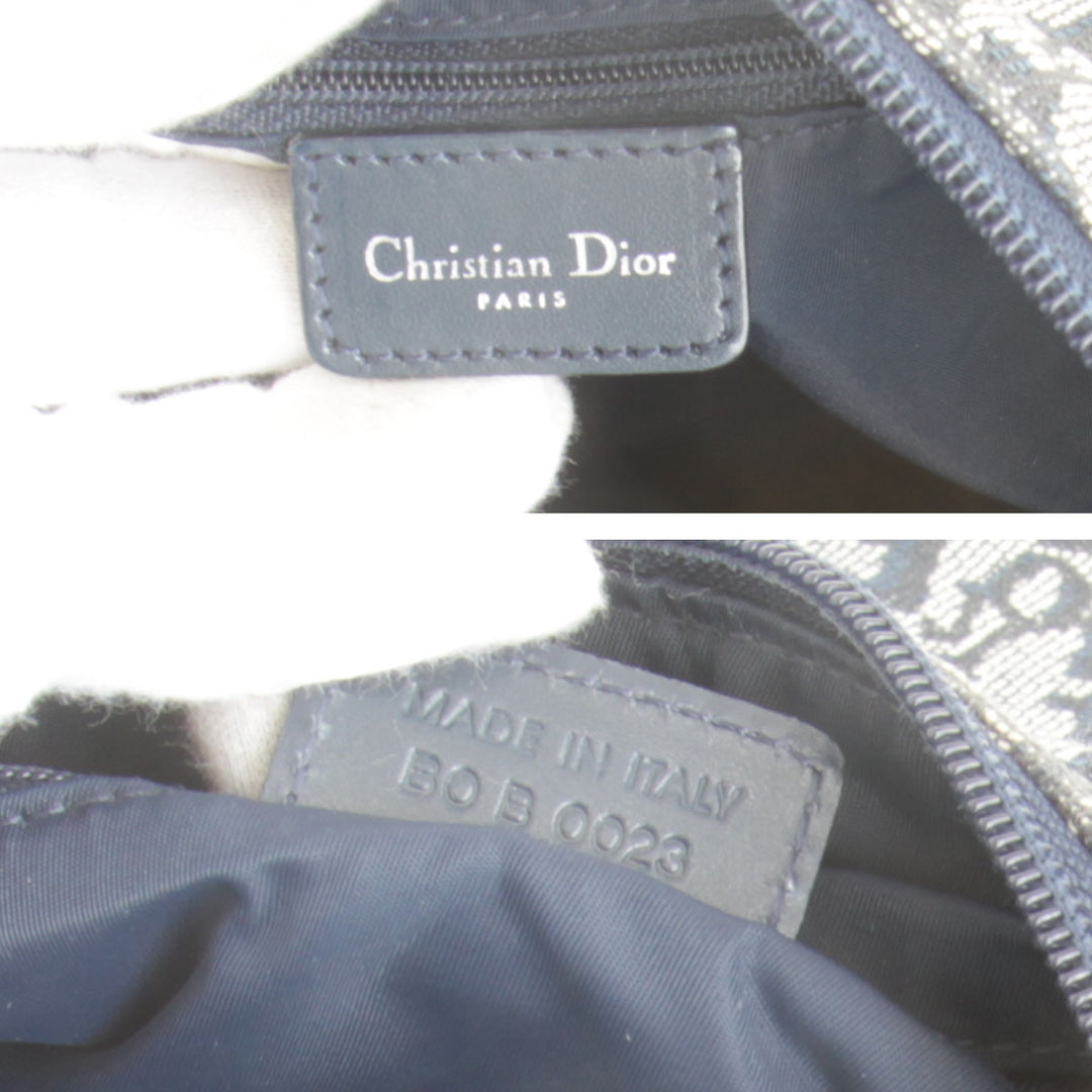 『USED』 
Christian Dior クリスチャンディオール 
 トロッター ショルダーバッグ 
キャンバス ネイビー