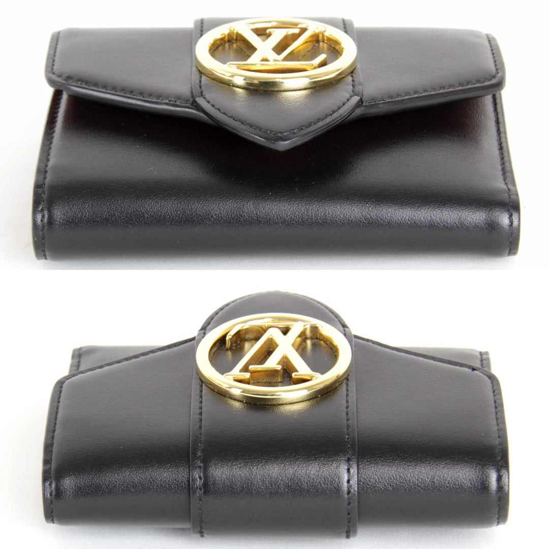 美品『USED』 
LOUIS VUITTON ルイ・ヴィトン 
 ポルトフォイユ・LV ポンヌフ コンパクト M69175 三つ折り財布 
スムースレザー ブラック