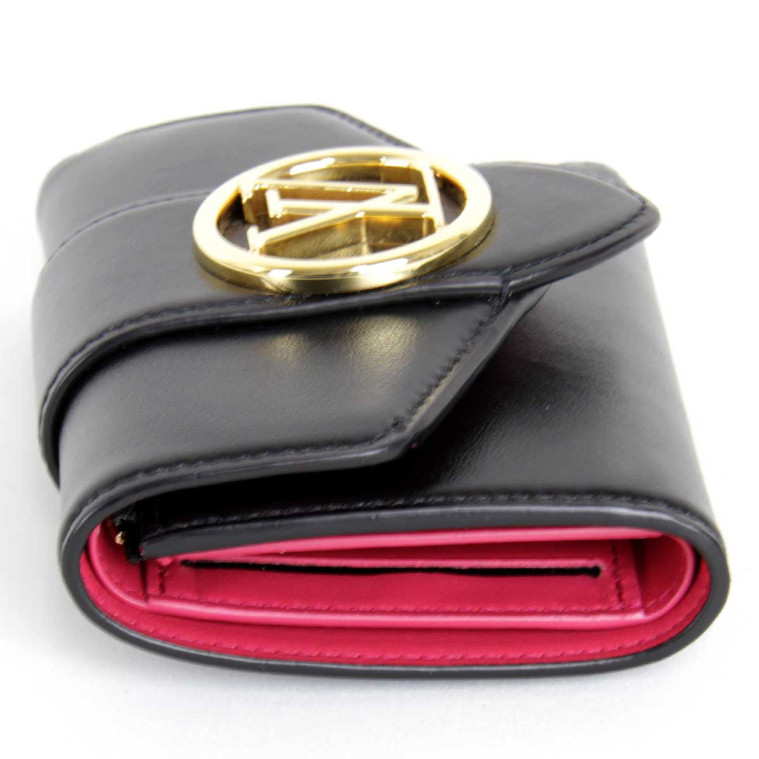 美品『USED』 
LOUIS VUITTON ルイ・ヴィトン 
 ポルトフォイユ・LV ポンヌフ コンパクト M69175 三つ折り財布 
スムースレザー ブラック