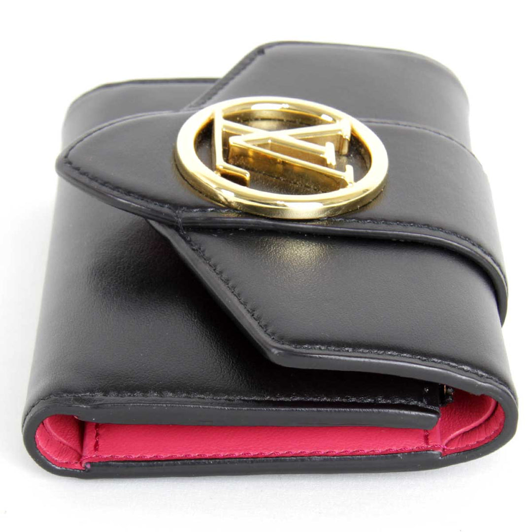 美品『USED』 
LOUIS VUITTON ルイ・ヴィトン 
 ポルトフォイユ・LV ポンヌフ コンパクト M69175 三つ折り財布 
スムースレザー ブラック