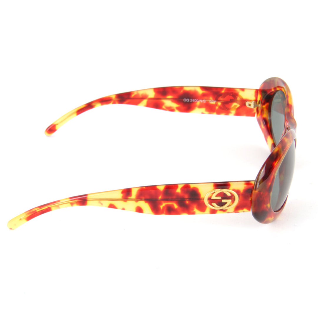 美品『USED』 
GUCCI グッチ 
 GG2400/N/S 02Y サングラス 
プラスチック ブラウン×オレンジ