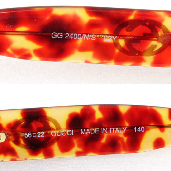 美品『USED』 
GUCCI グッチ 
 GG2400/N/S 02Y サングラス 
プラスチック ブラウン×オレンジ
