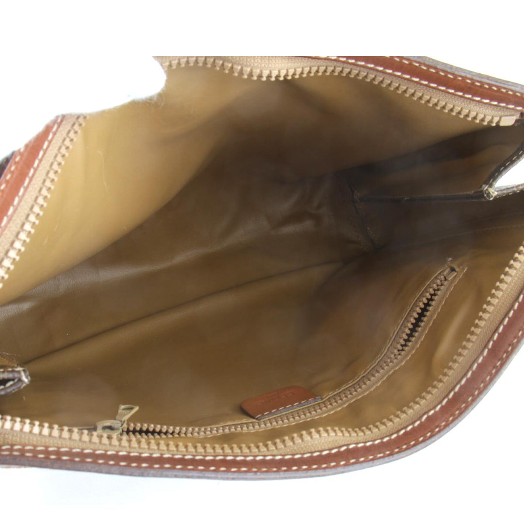 『USED』 
CELINE セリーヌ 
 マカダム セカンドバッグ 
レザー/PVC  ブラウン