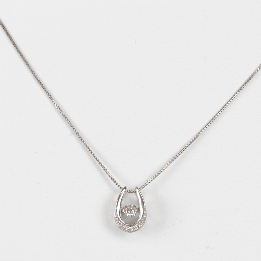 美品『USED』 K10WG 
ネックレス
 ダイヤモンド 0.06/0.02 1.3g