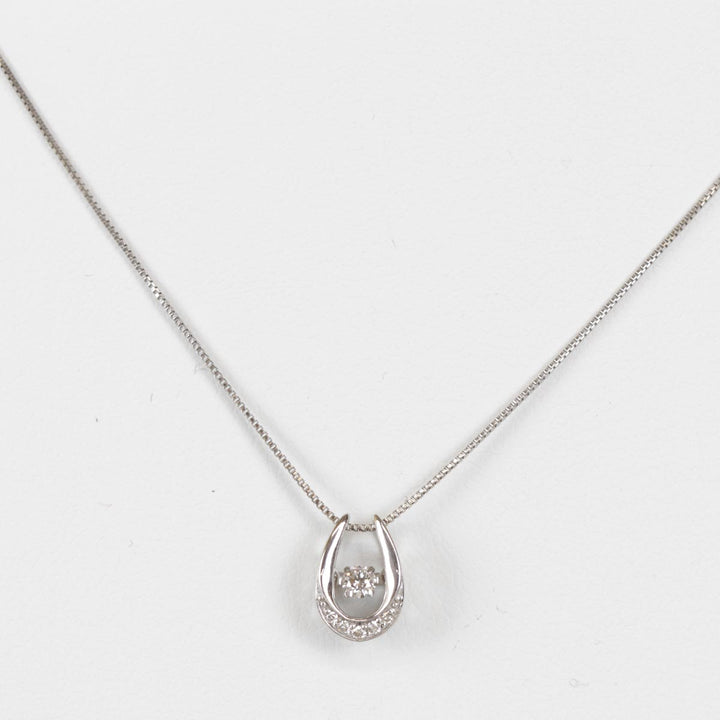 美品『USED』 K10WG 
ネックレス
 ダイヤモンド 0.06/0.02 1.3g