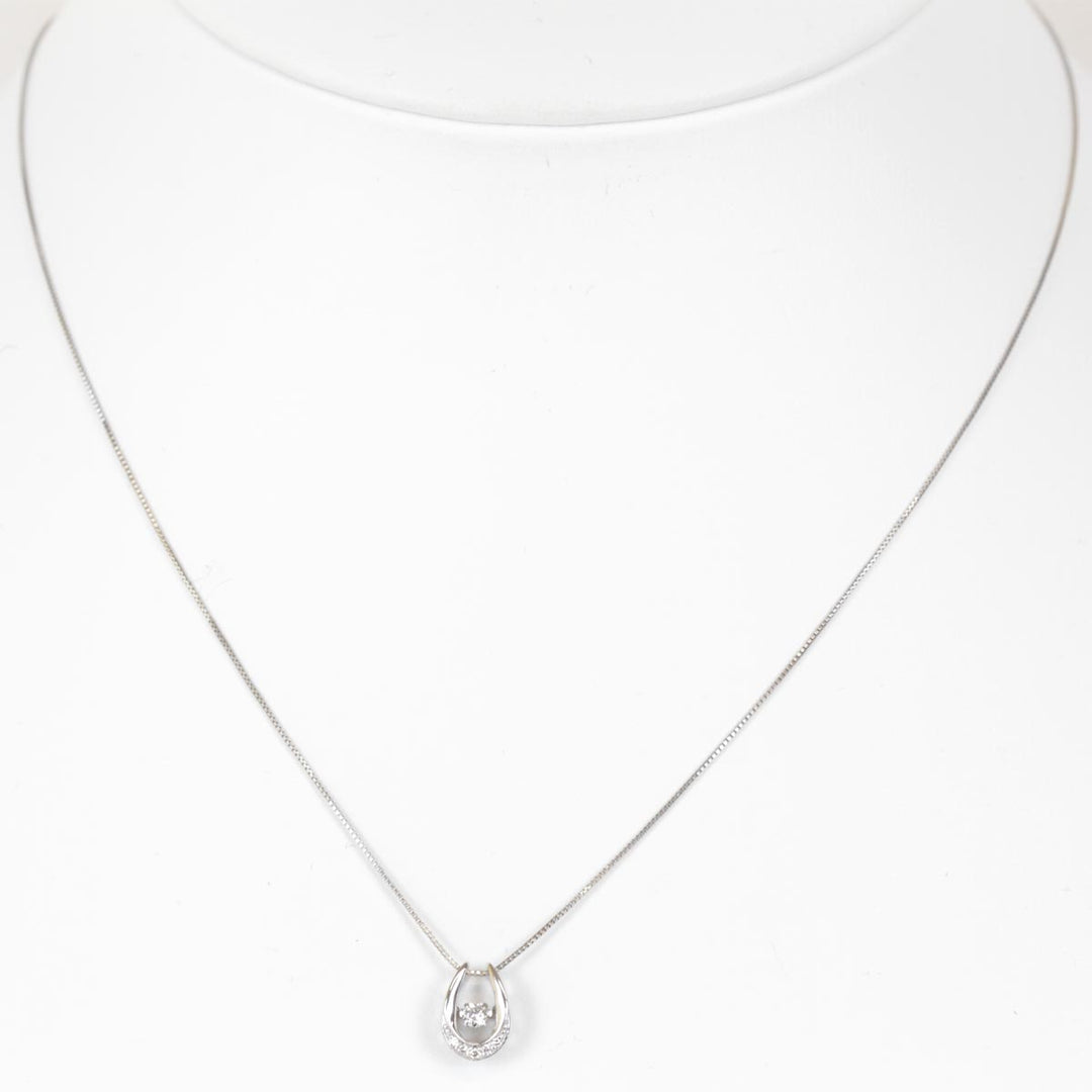 美品『USED』 K10WG 
ネックレス
 ダイヤモンド 0.06/0.02 1.3g