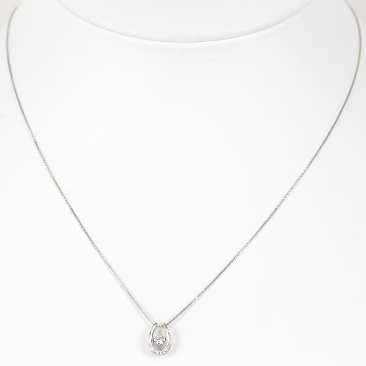 美品『USED』 K10WG 
ネックレス
 ダイヤモンド 0.06/0.02 1.3g
