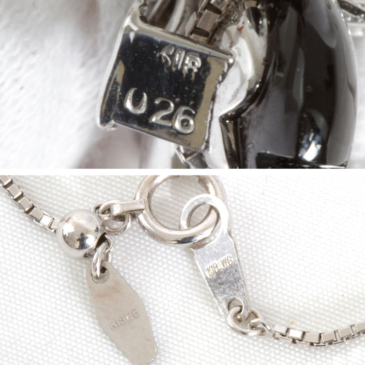 美品『USED』 K18WG/オニキス  
ネックレス
 ダイヤモンド 0.26 15.7g