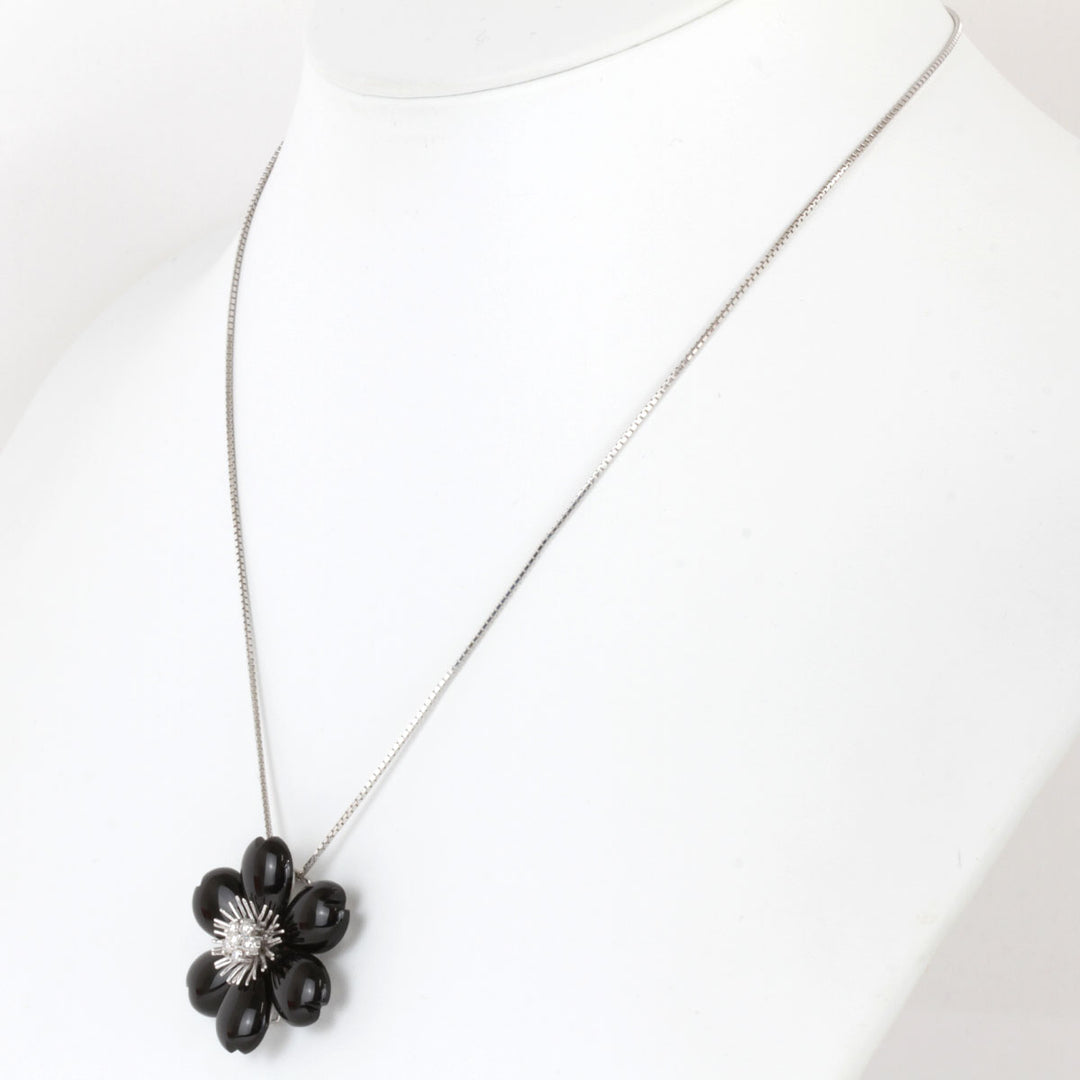 美品『USED』 K18WG/オニキス  
ネックレス
 ダイヤモンド 0.26 15.7g