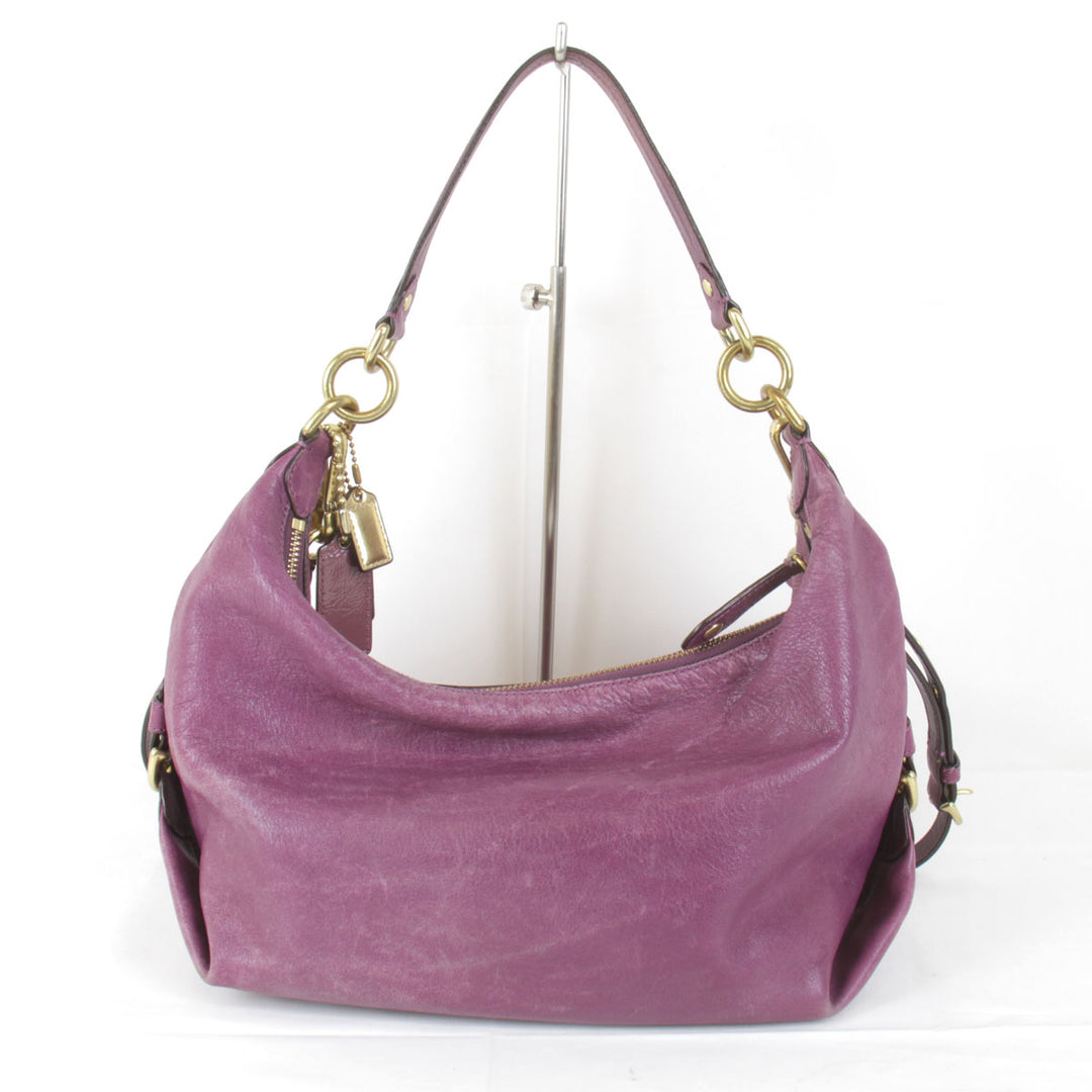 『USED』 
COACH コーチ 
 14304 ショルダーバッグ 
レザー パープル